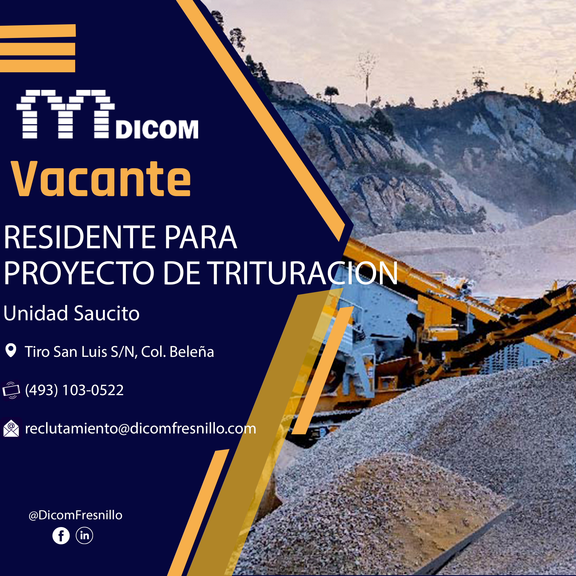 COORDINADOR DE MANTENIMIENTO A TRITURADORA